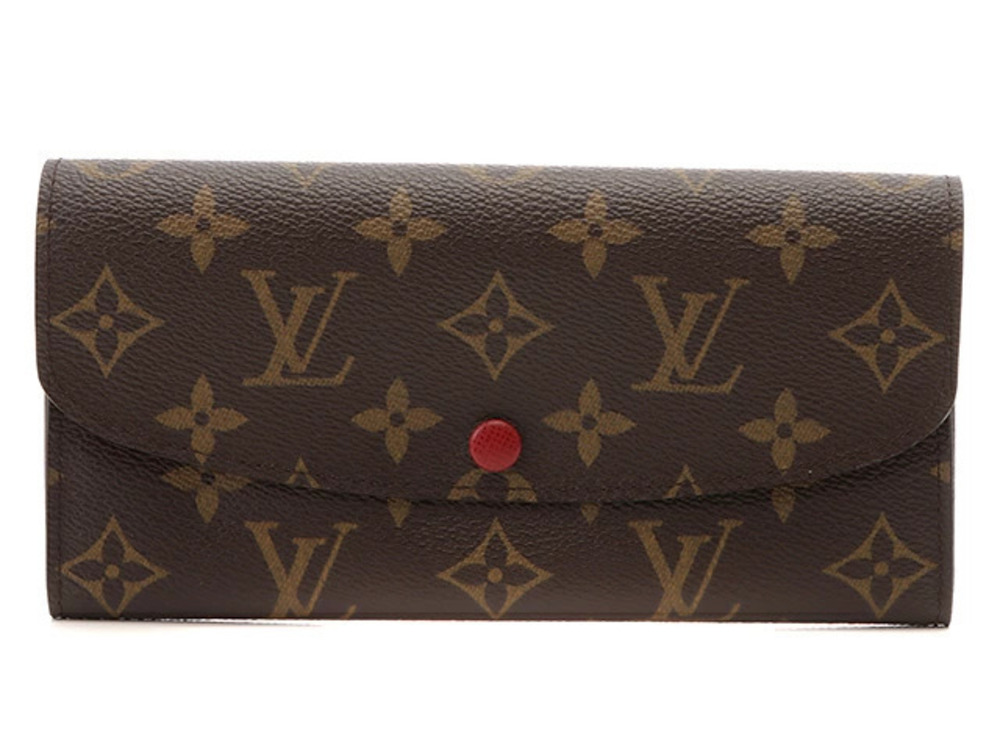 LOUIS VUITTON Portefeuille Emilie Long Wallet Monogram Rouge Red